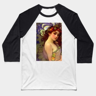 Art Noveau Lady Baseball T-Shirt